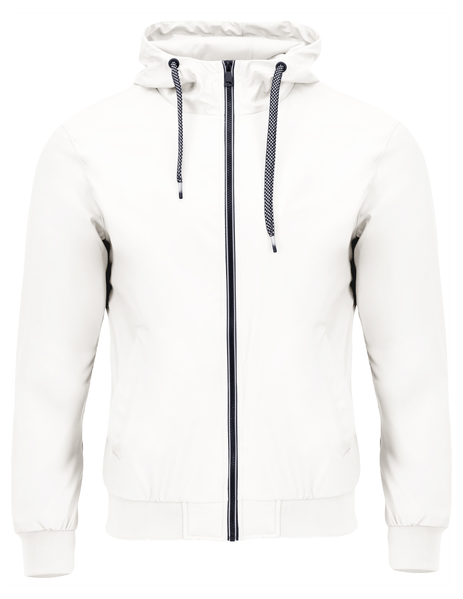 Foto 5 pulgar | Chamarra Hombre Casual Premium Lisa Con Gorro Blanco Roosevelt C374