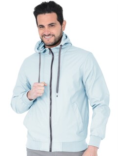 Foto 1 | Chamarra Hombre Casual Premium Lisa Con Gorro Azul Cielo Roosevelt C374