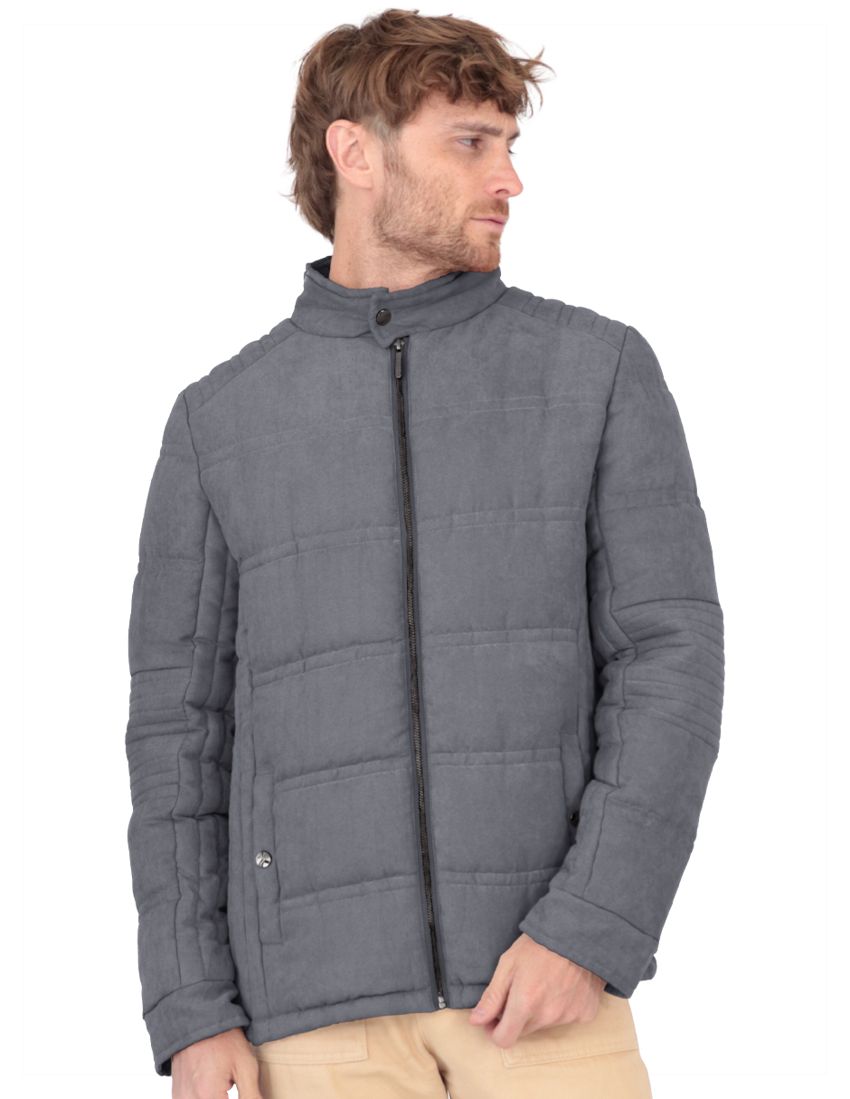 Foto 1 | Chamarra Caballero Acolchada Casual Gris Rooselvelt A315