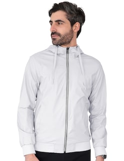 Foto 2 | Chamarra Boomber Casual Hombre Con Capucha Premium Beige Claro Roosevelt C366