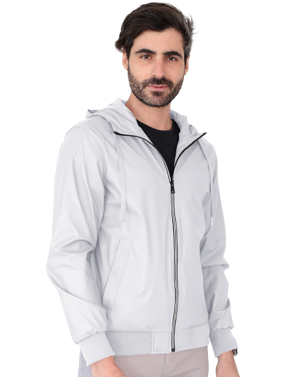 Foto 3 | Chamarra Boomber Casual Hombre Con Capucha Premium Beige Claro Roosevelt C366
