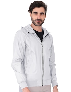 Foto 3 | Chamarra Boomber Casual Hombre Con Capucha Premium Beige Claro Roosevelt C366