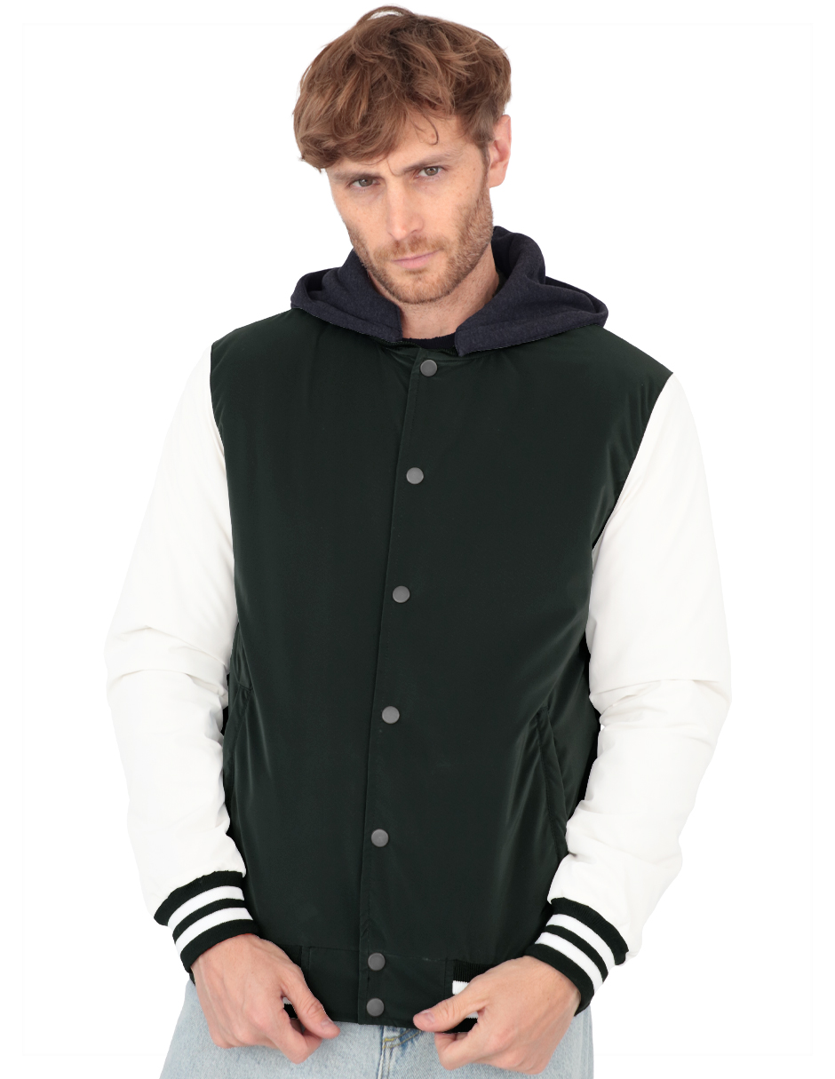 Foto 1 | Chamarra Casual Deportiva Capucha Caballero Verde Militar Roosevelt A236