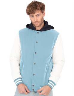 Foto 1 | Chamarra Casual Deportiva Capucha Caballero Azul Celeste Roosevelt A236