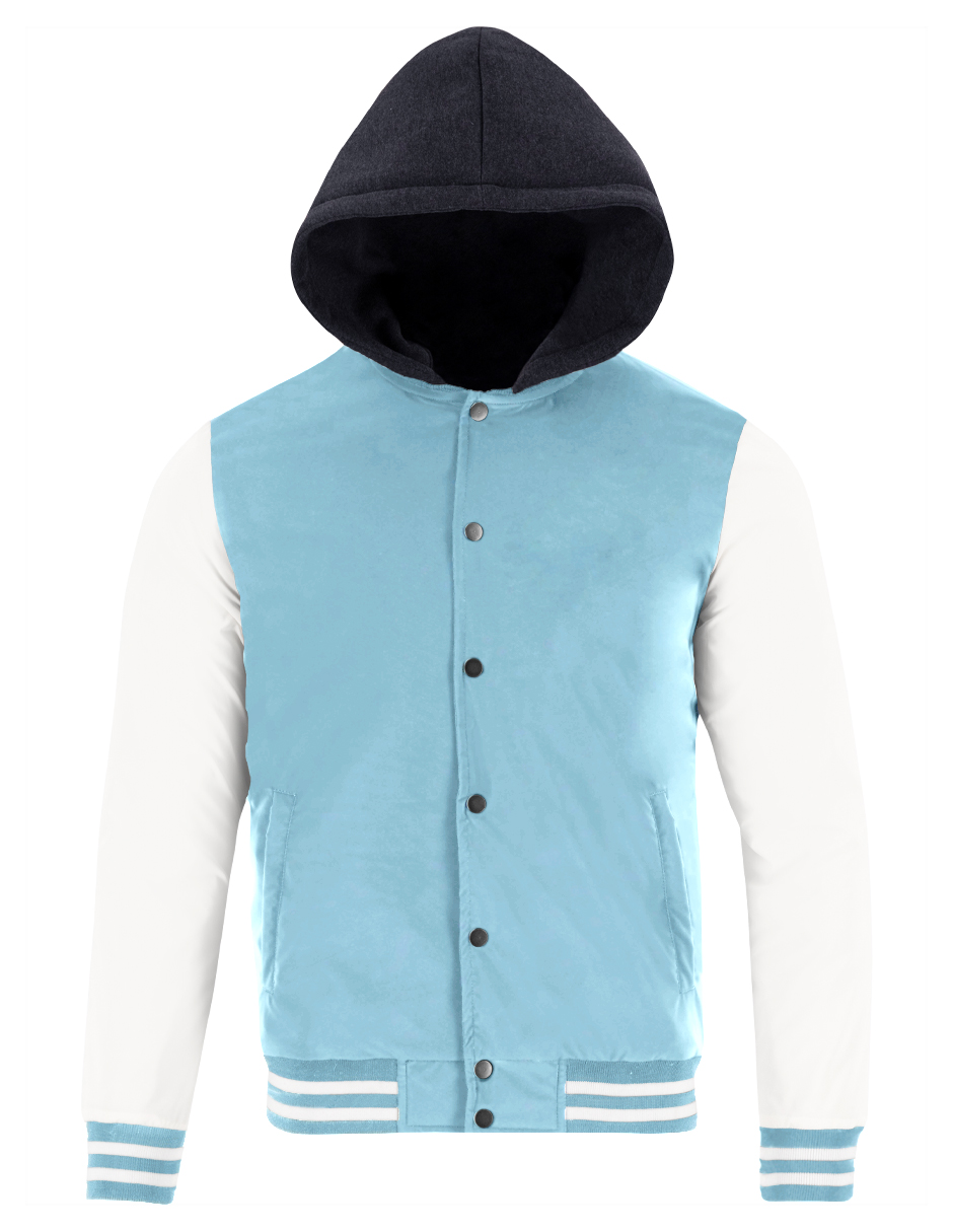Foto 6 pulgar | Chamarra Casual Deportiva Capucha Caballero Azul Celeste Roosevelt A236