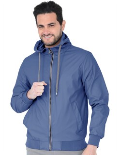 Foto 1 | Chamarra Hombre Casual Premium Lisa Con Gorro Azul Eléctrico Roosevelt C374