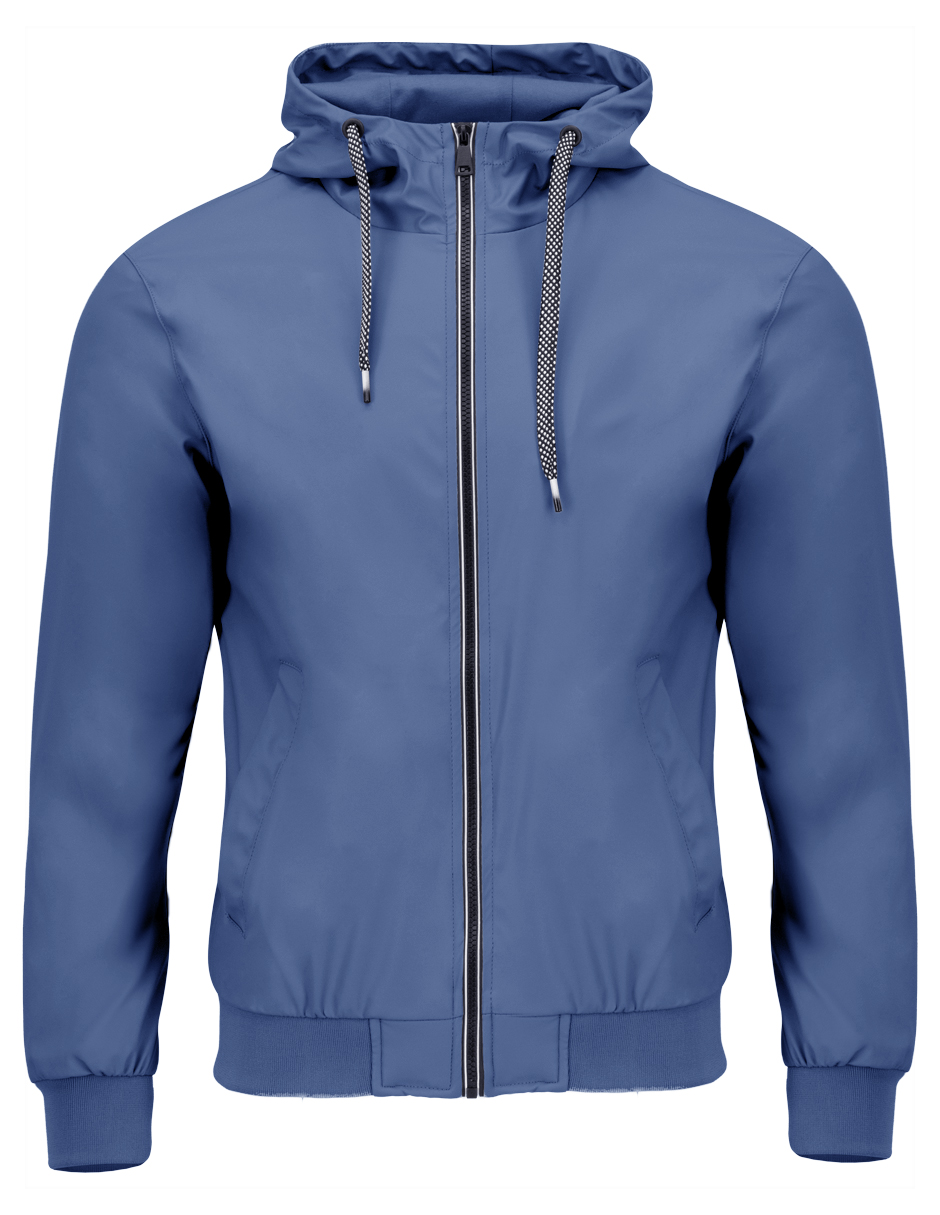 Foto 4 | Chamarra Hombre Casual Premium Lisa Con Gorro Azul Eléctrico Roosevelt C374
