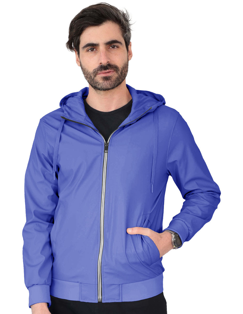 Foto 1 | Chamarra Boomber Casual Hombre Con Capucha Premium Azul Roosevelt C366