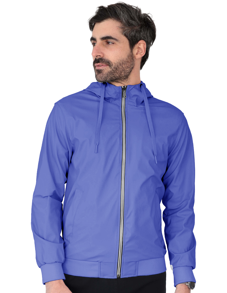 Foto 3 pulgar | Chamarra Boomber Casual Hombre Con Capucha Premium Azul Roosevelt C366
