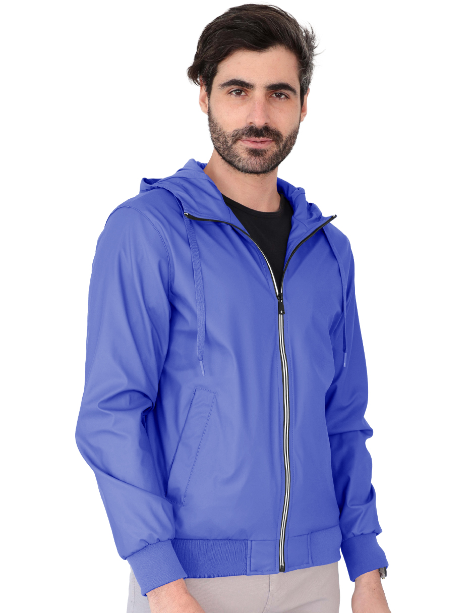 Foto 4 pulgar | Chamarra Boomber Casual Hombre Con Capucha Premium Azul Roosevelt C366