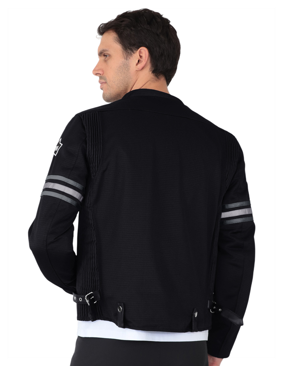 Foto 4 pulgar | Chamarra Biker Caballero Proteccion Codos Brazos Y Espalda