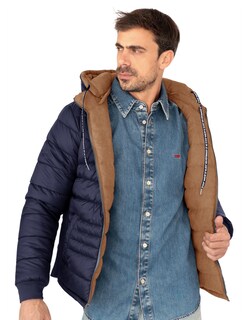 Foto 4 | Chamarra Reversible Caballero Capitonada Gorro Desmontable