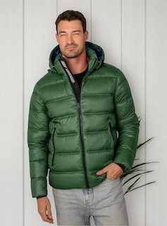 Foto 1 | Chamarra Greenlander De Hombre Capitonada Con Gorro Desmontable