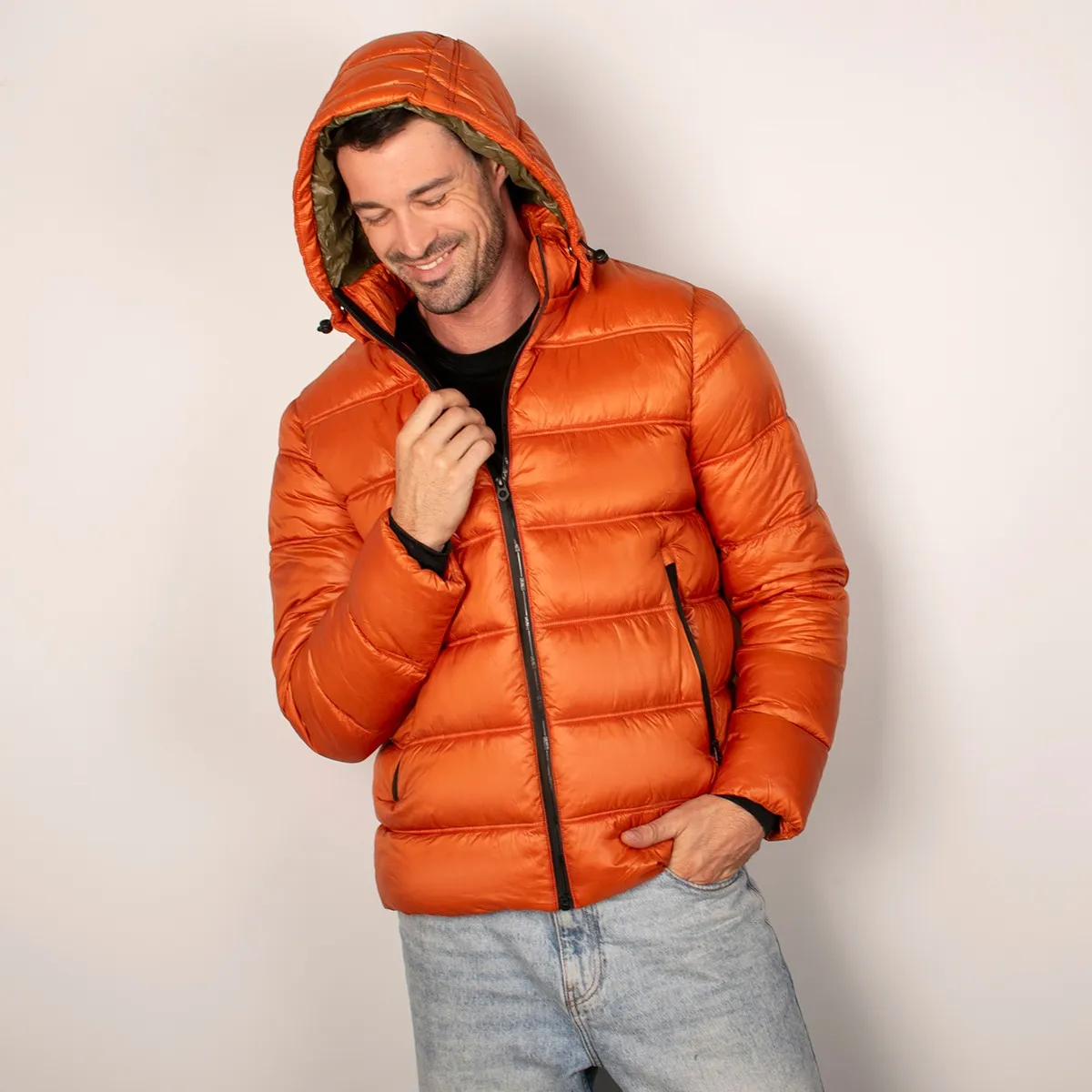 Foto 3 pulgar | Chamarra Greenlander De  Hombre Capitonada  Con Gorro Desmontable