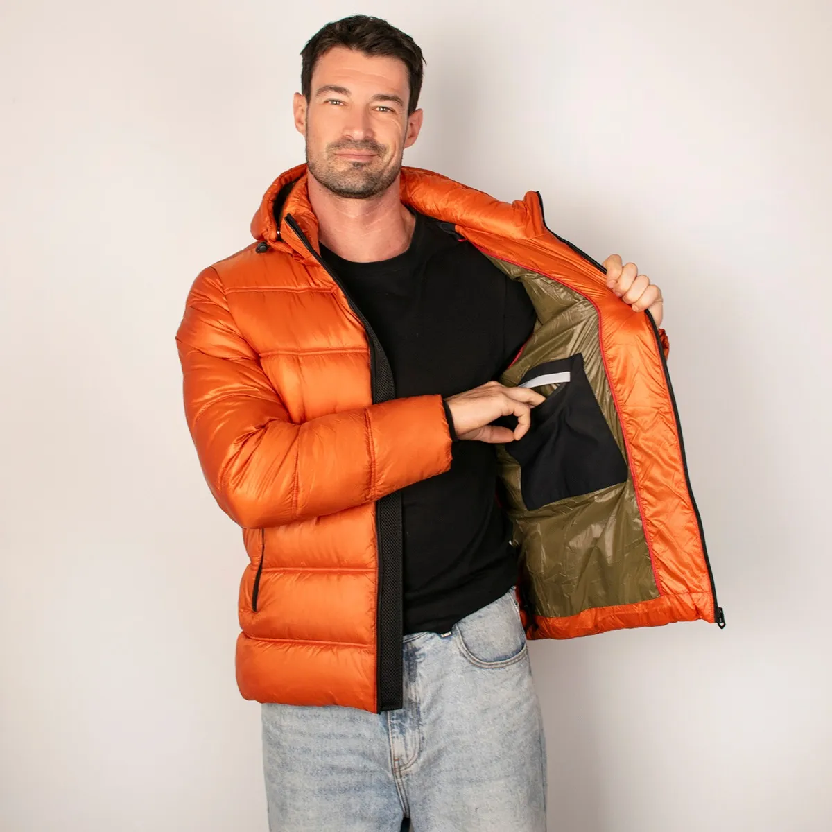 Foto 4 pulgar | Chamarra Greenlander De  Hombre Capitonada  Con Gorro Desmontable