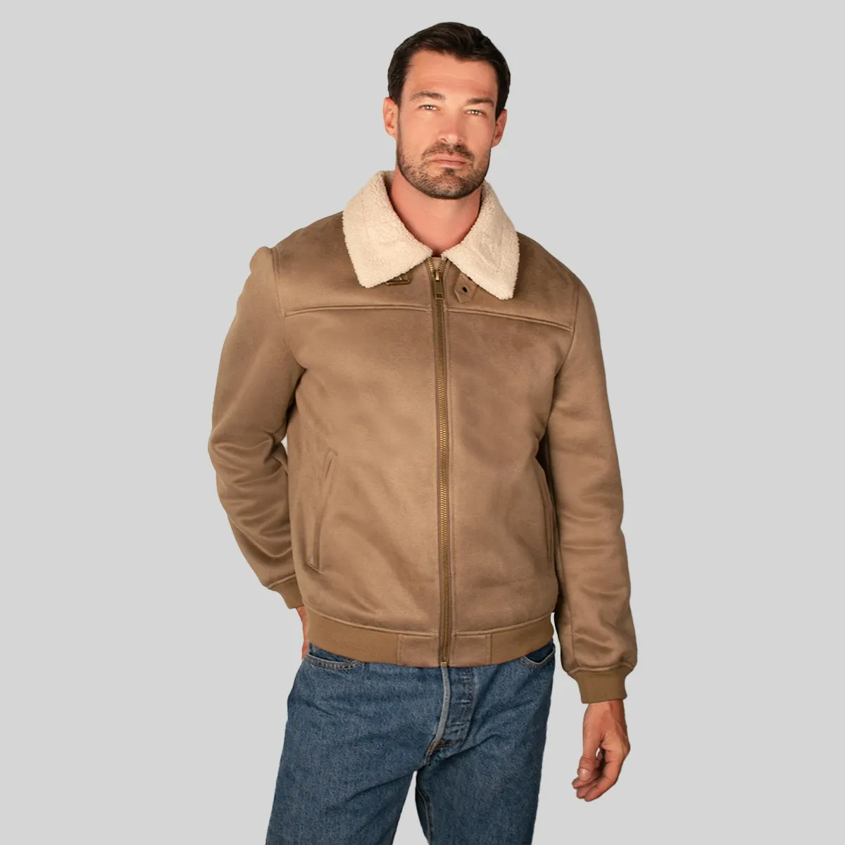 Chamarra Biker Para Hombre Greenlander De Gamuza Con Forro Polar