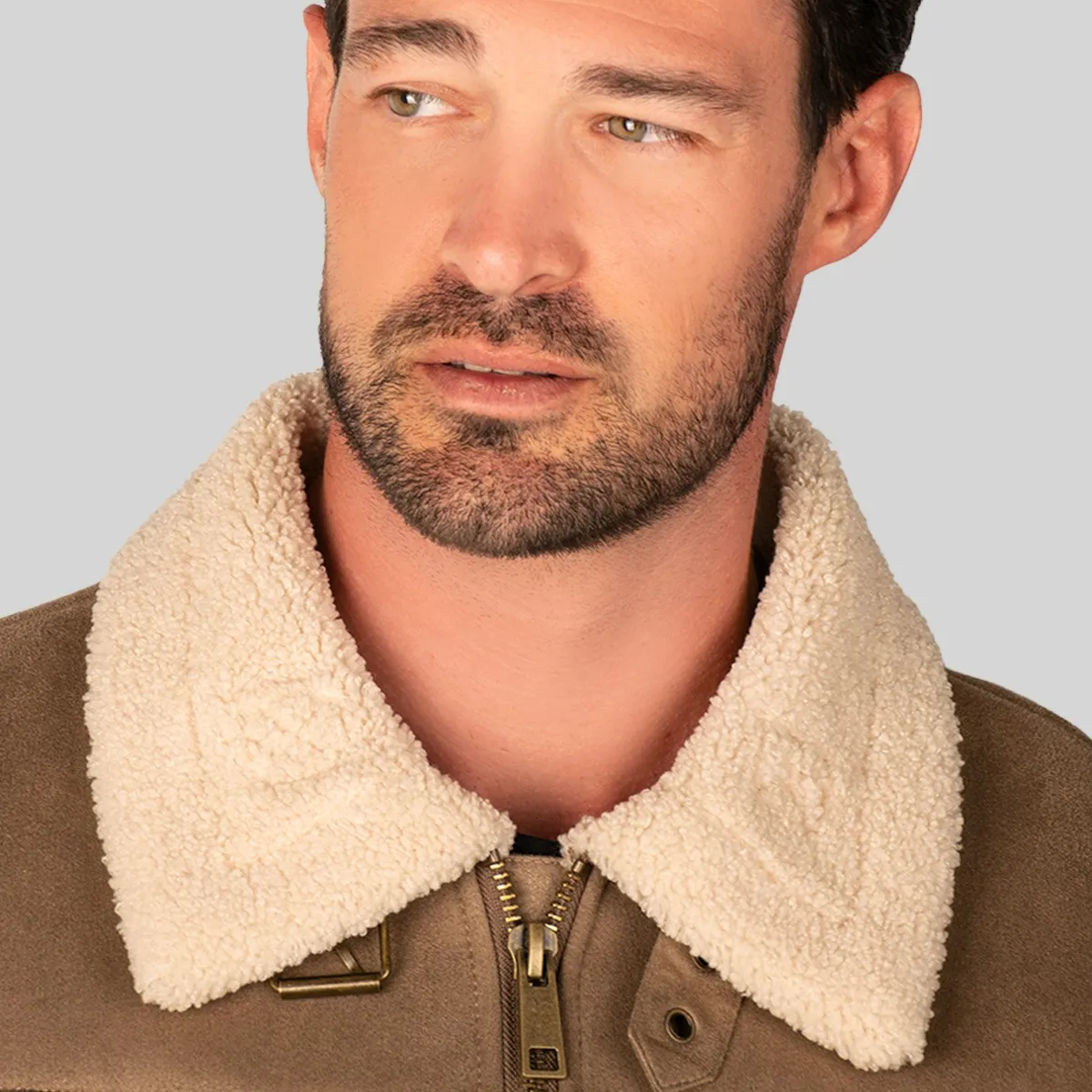 Foto 5 pulgar | Chamarra Biker Para Hombre Greenlander De Gamuza Con Forro Polar