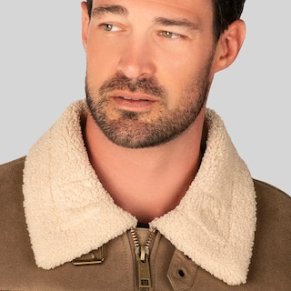 Foto 4 | Chamarra Biker Para Hombre Greenlander De Gamuza Con Forro Polar