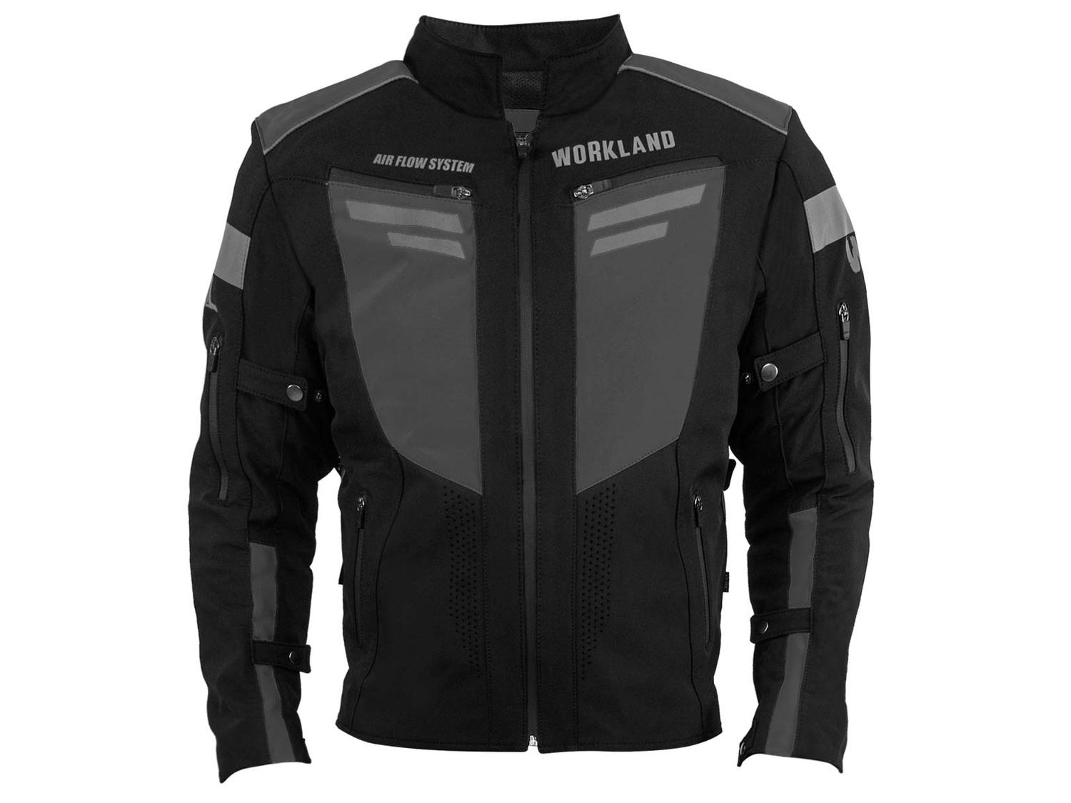 Chamarra Motociclista Impermeable Hombre Protectores Wkl 1985 Negro/ Gris