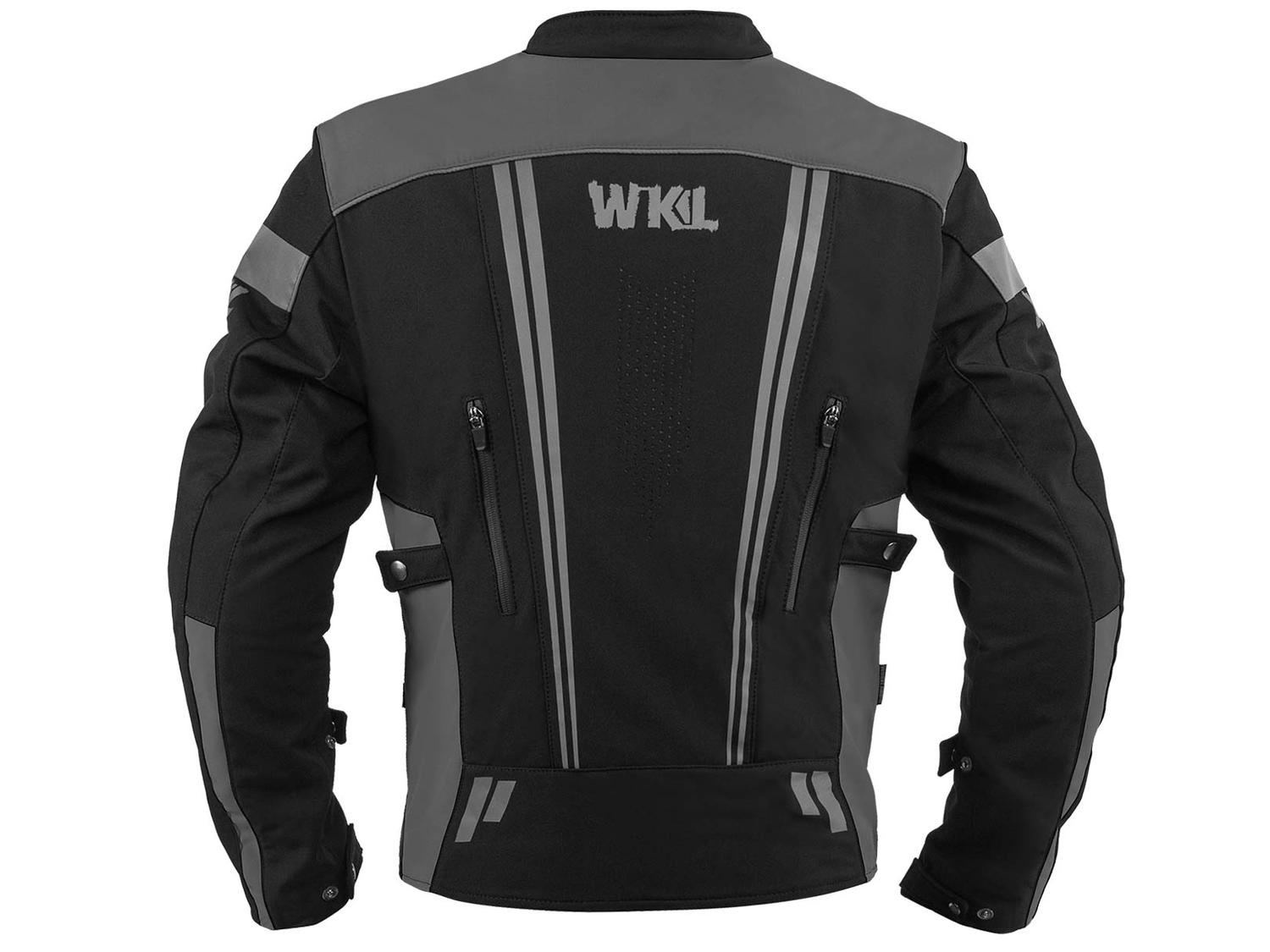 Foto 2 | Chamarra Motociclista Impermeable Hombre Protectores Wkl 1985 Negro/ Gris