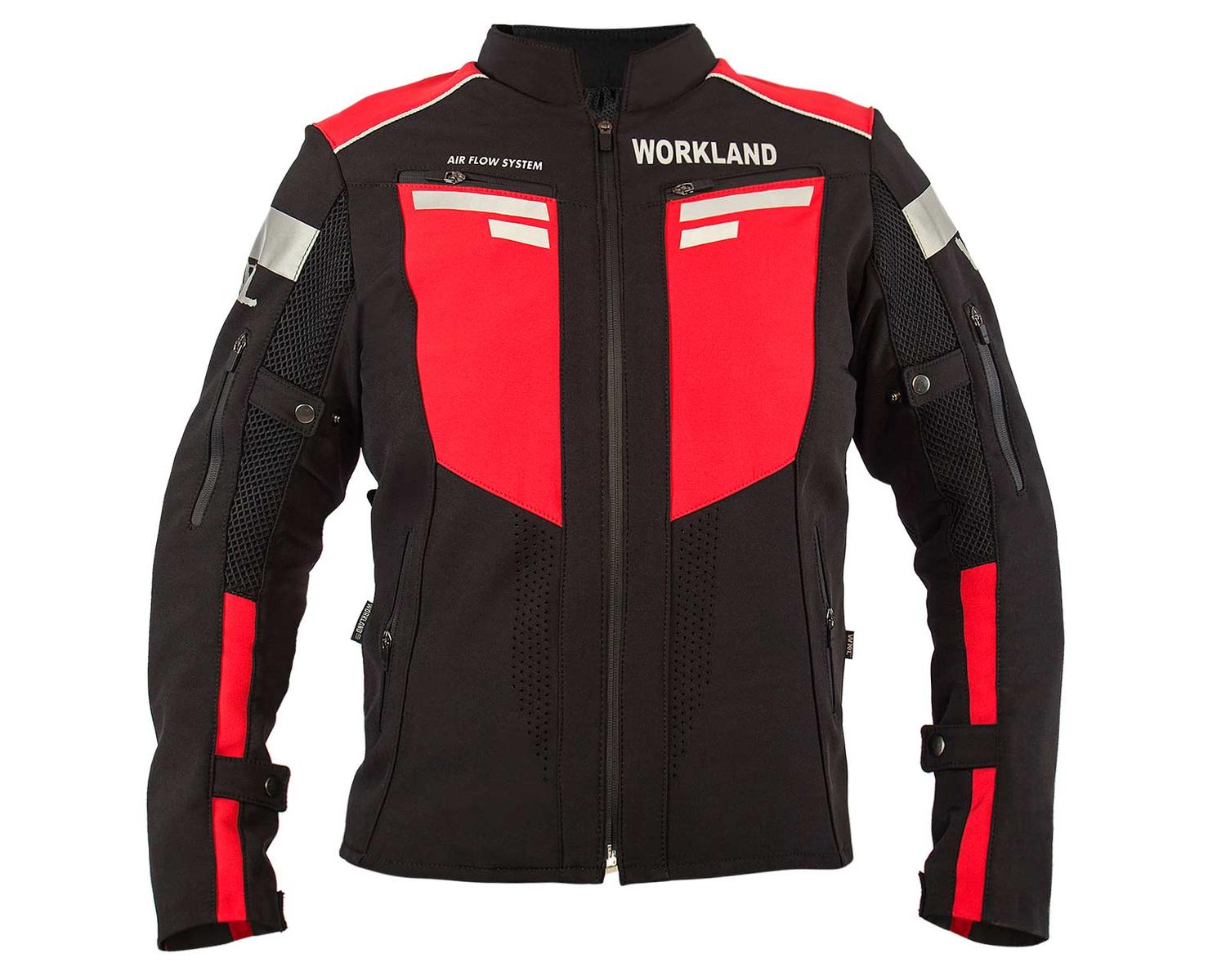 Chamarra Motociclista Impermeable Hombre Protectores Wkl 1985 color Negro/ Rojo