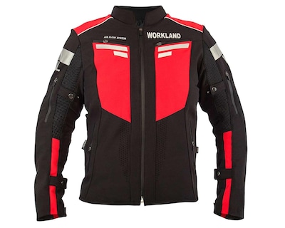 Foto 1 | Chamarra Motociclista Impermeable Hombre Protectores Wkl 1985 color Negro/ Rojo