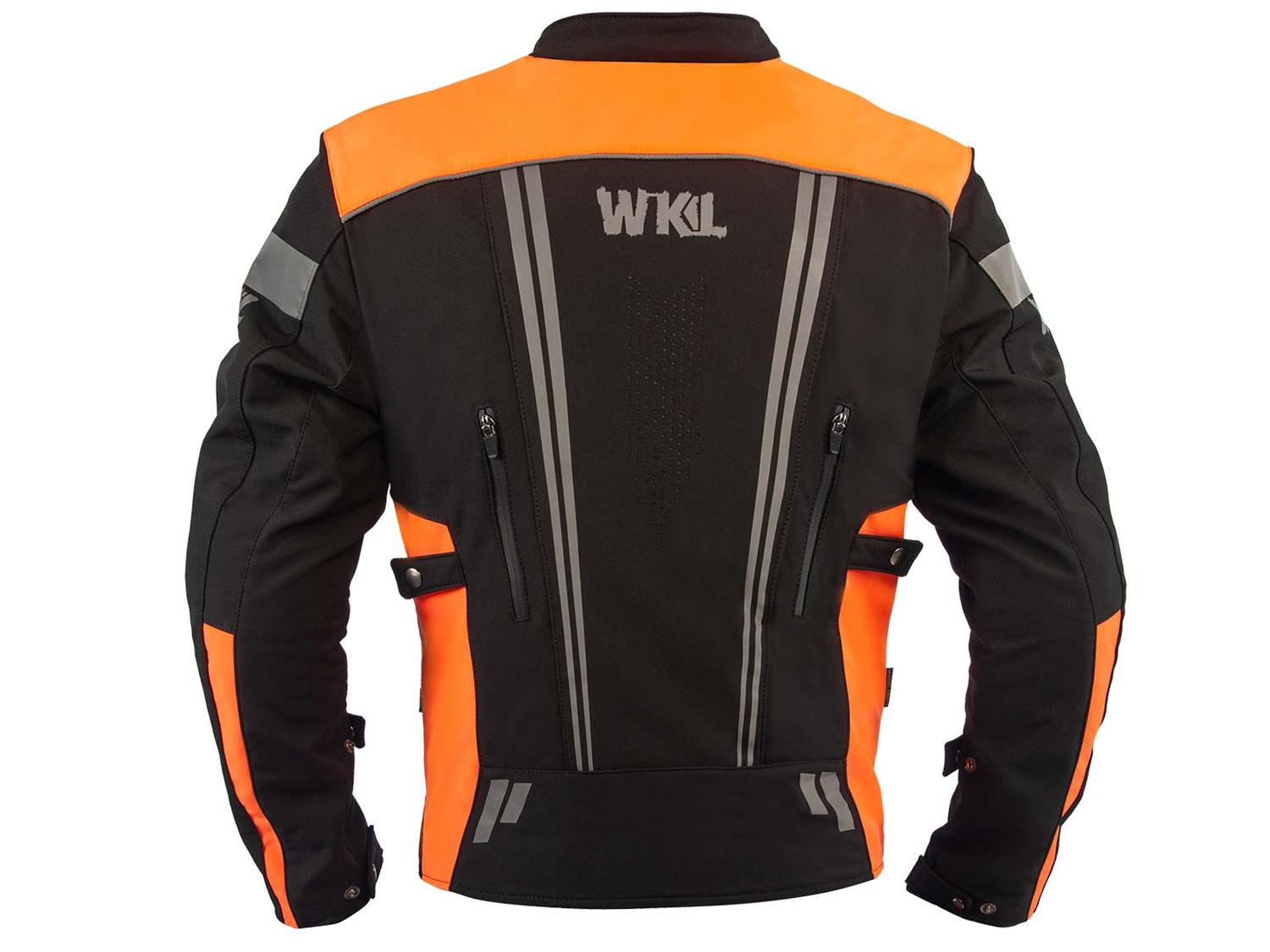 Foto 2 | Chamarra Motociclista Impermeable para Hombre Protectores Wkl 1985 color Negro con Anaranjado