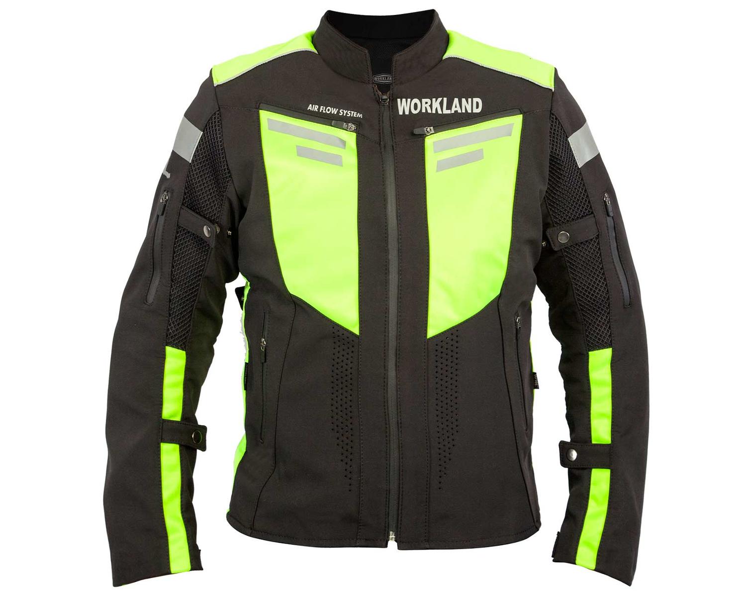 Foto 1 | Chamarra Motociclista Impermeable Protectores Wkl 1985 color Negro con Neón para Hombre