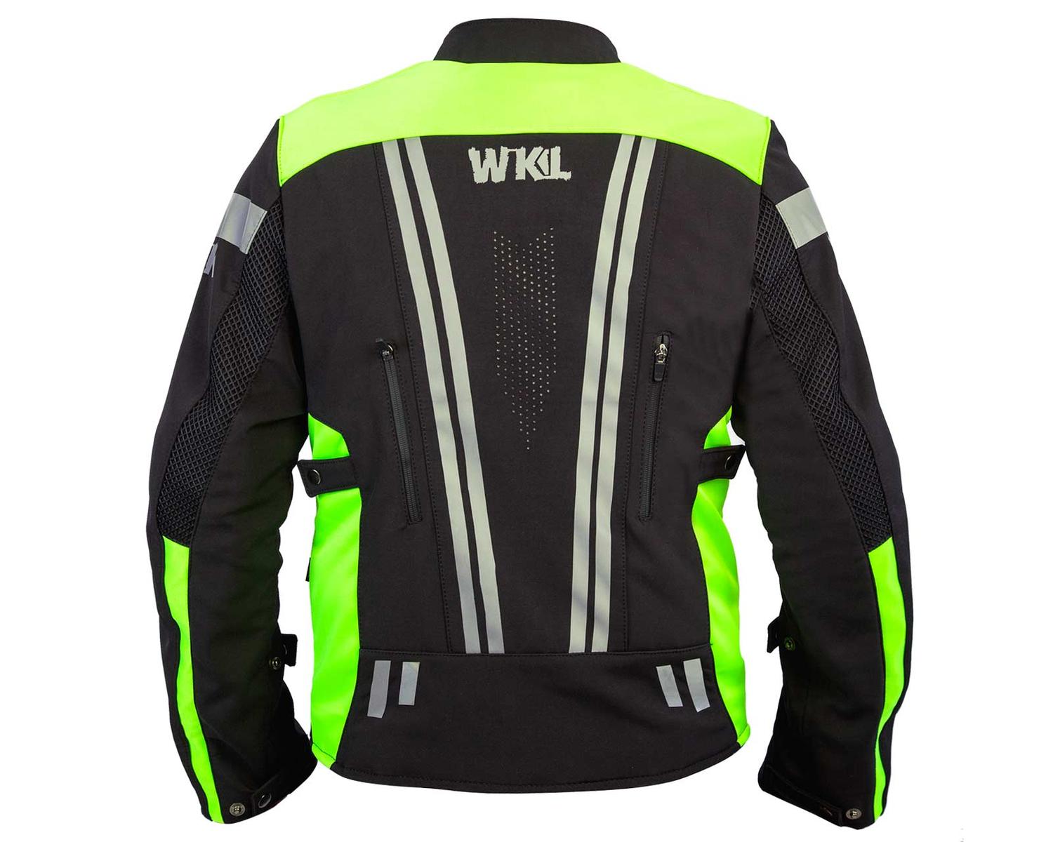 Foto 2 | Chamarra Motociclista Impermeable Protectores Wkl 1985 color Negro con Neón para Hombre