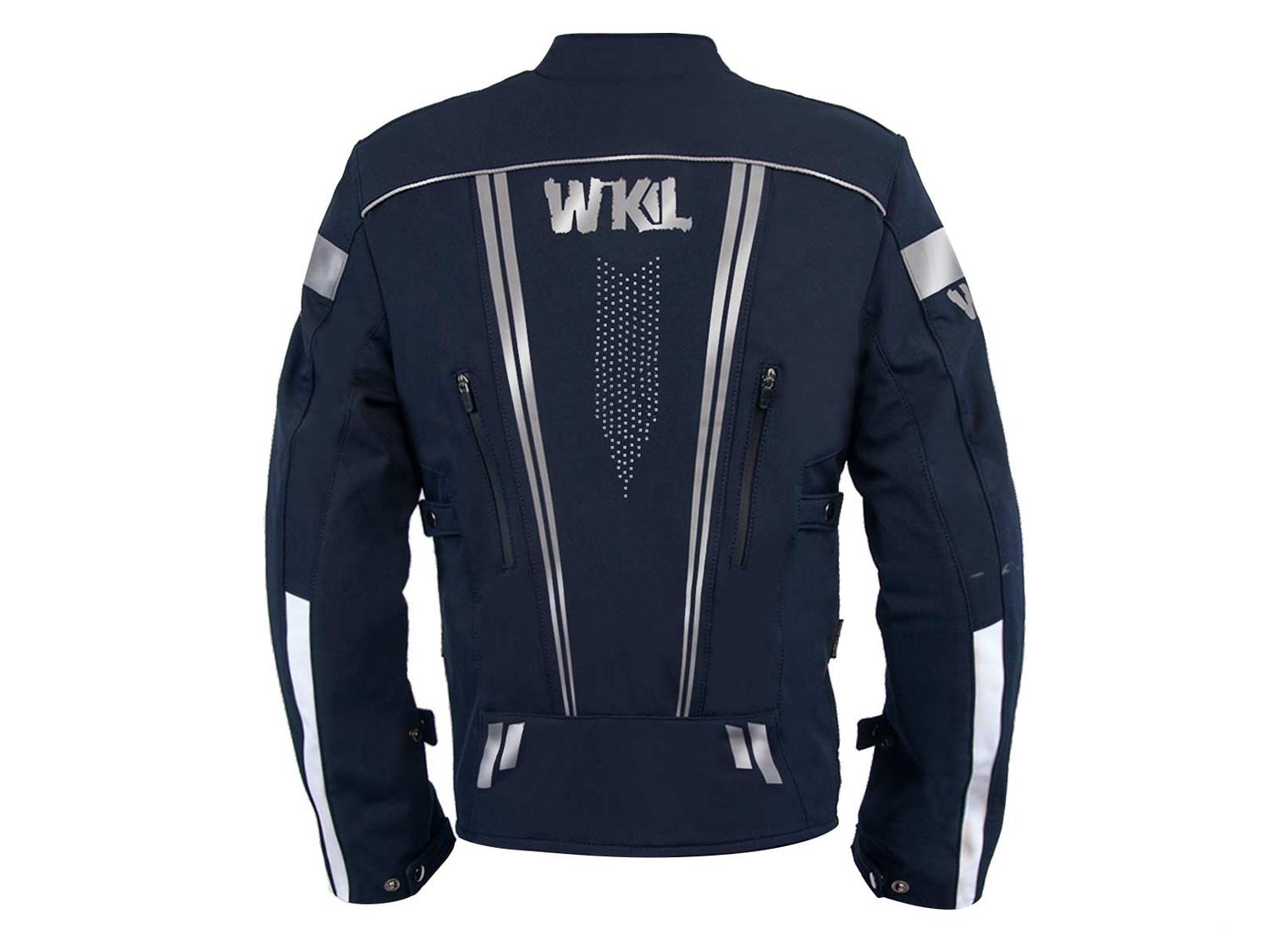 Foto 2 | Chamarra Motociclista Impermeable Hombre Protectores Wkl 1985 Azul