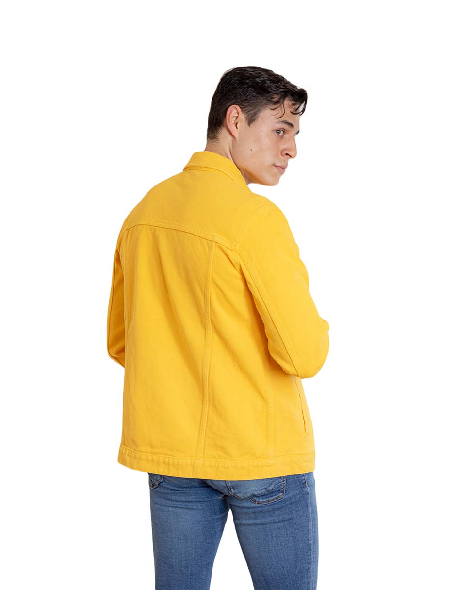 Foto 3 pulgar | Chamarra Indicum Denim Amarello Slim Fit color Amarillo para Hombre