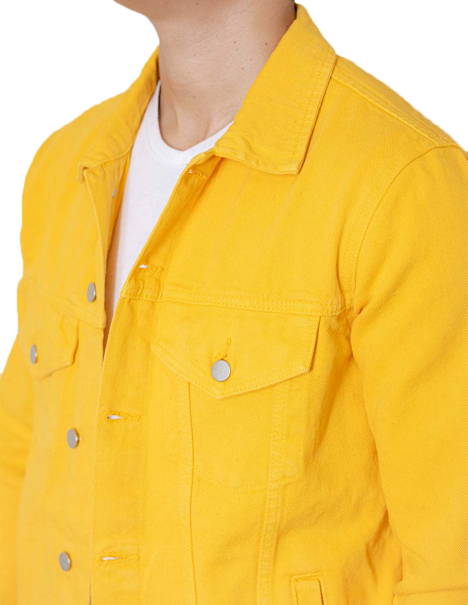 Foto 5 pulgar | Chamarra Indicum Denim Amarello Slim Fit color Amarillo para Hombre