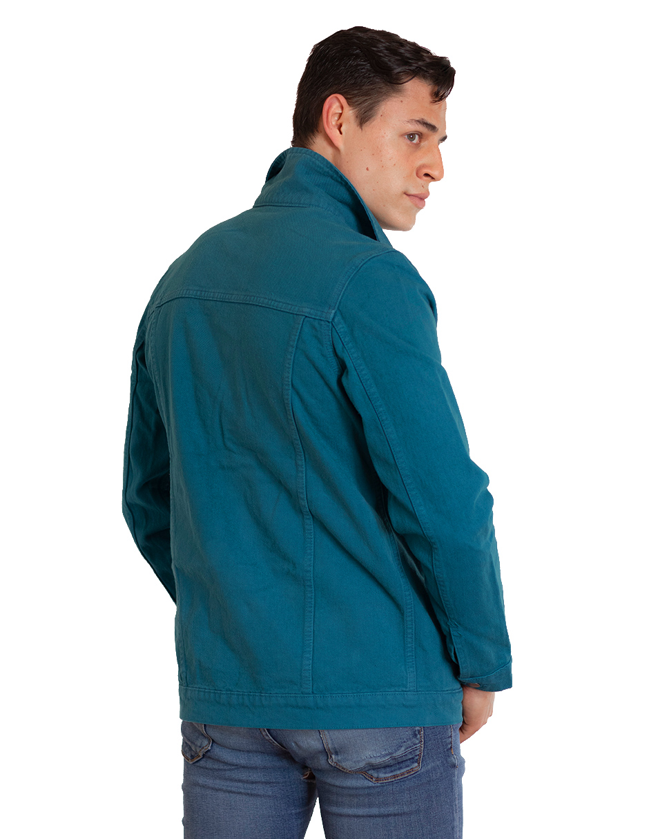 Foto 2 | Chamarra Indicum Denim Aqua Slim Fit color Aqua para Hombre