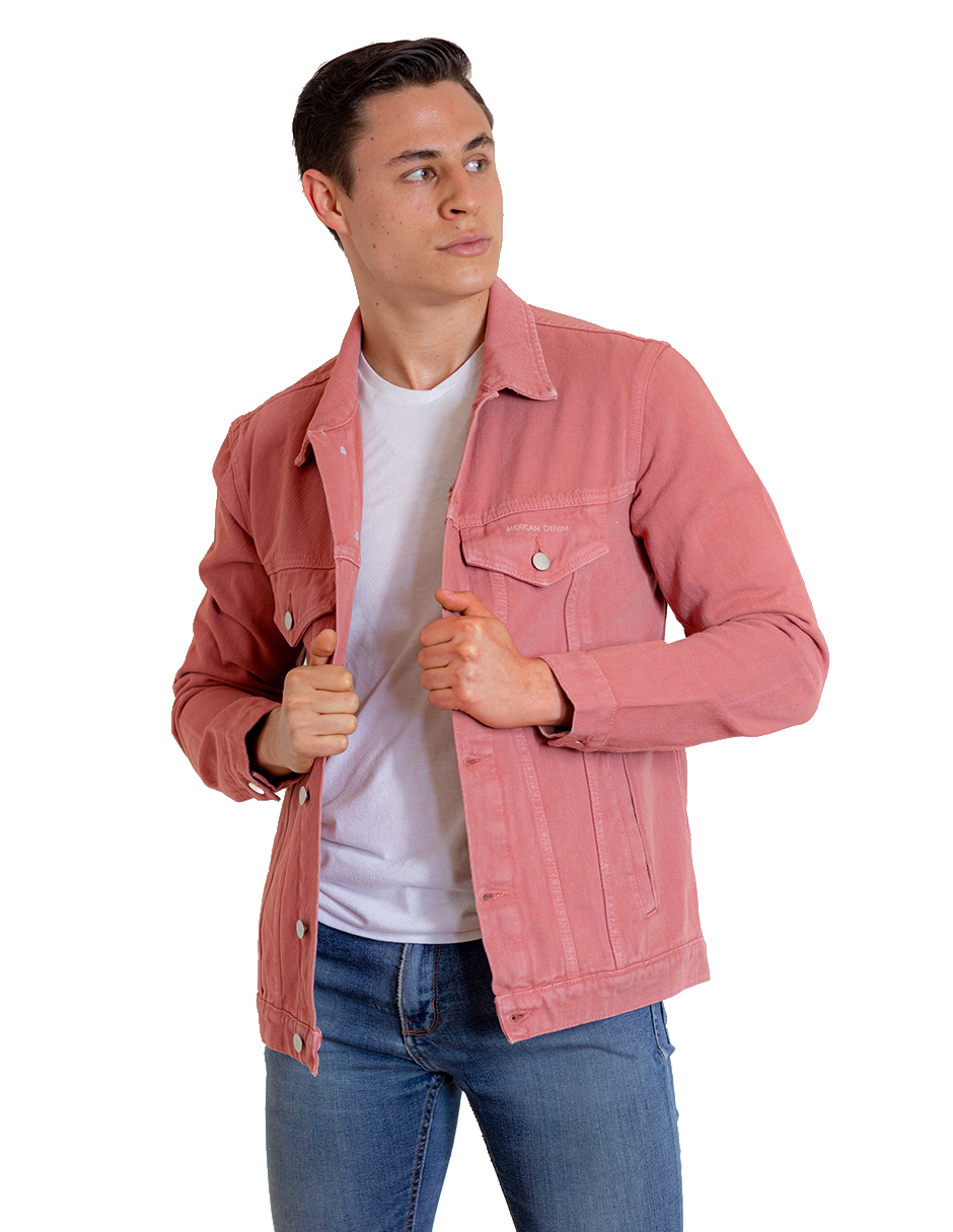 Chamarra De Mezclilla Indicum Pink Slim Fit Color Rosa