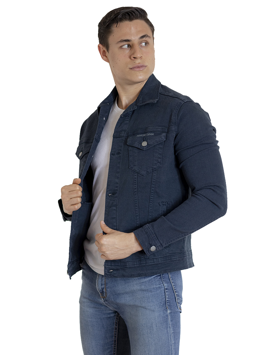 Chamarra Indicum Denim Ocean Slim Fit color Azul para Hombre