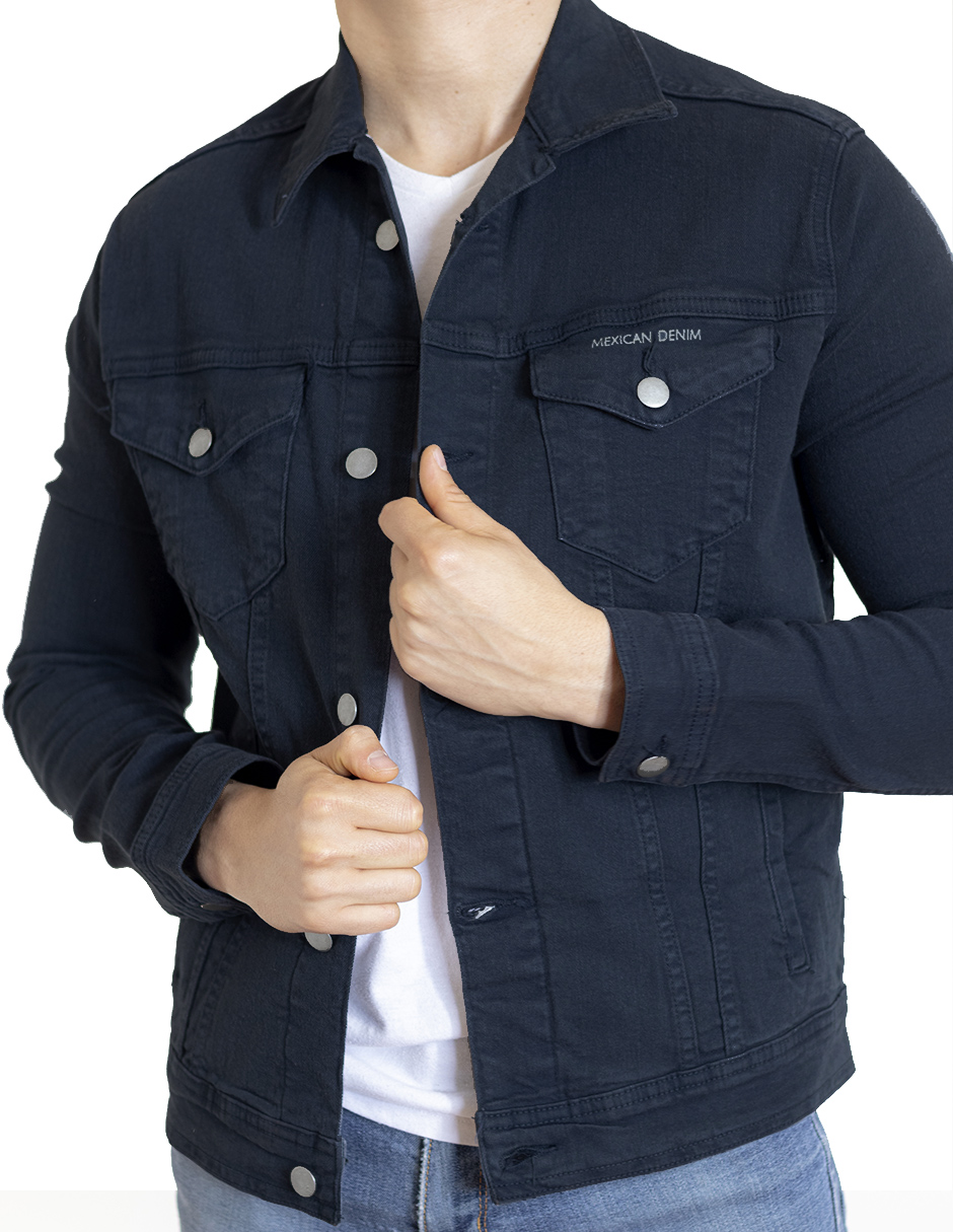 Foto 3 | Chamarra Indicum Denim Ocean Slim Fit color Azul para Hombre