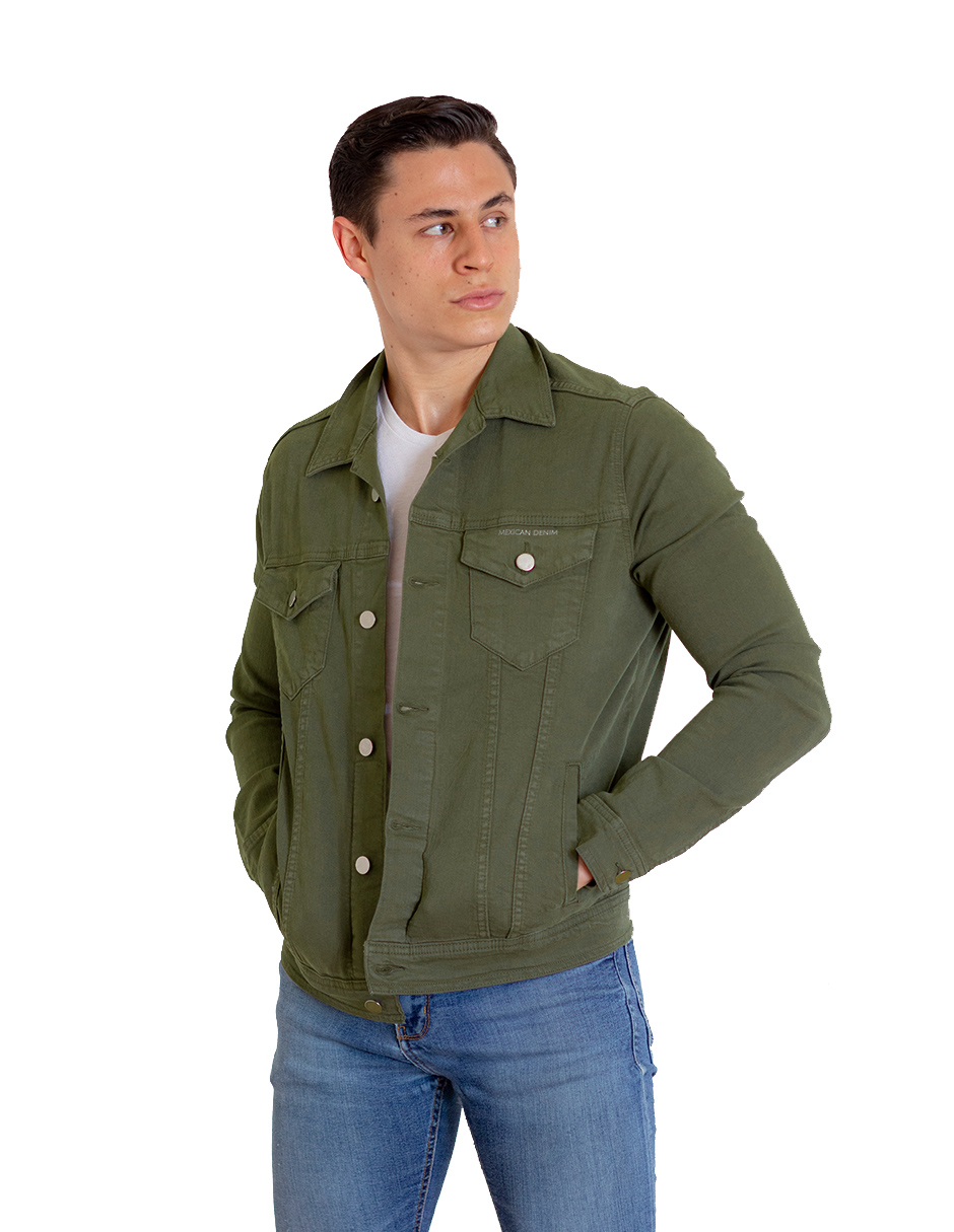 Foto 1 | Chamarra Indicum Denim Green Slim Fit color Verde para Hombre