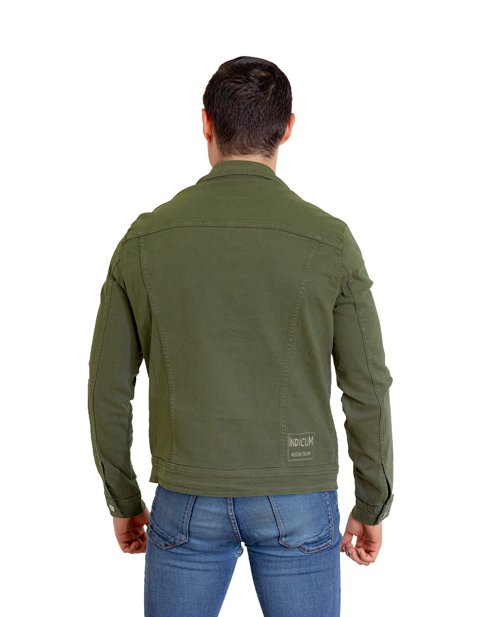 Foto 2 | Chamarra Indicum Denim Green Slim Fit color Verde para Hombre