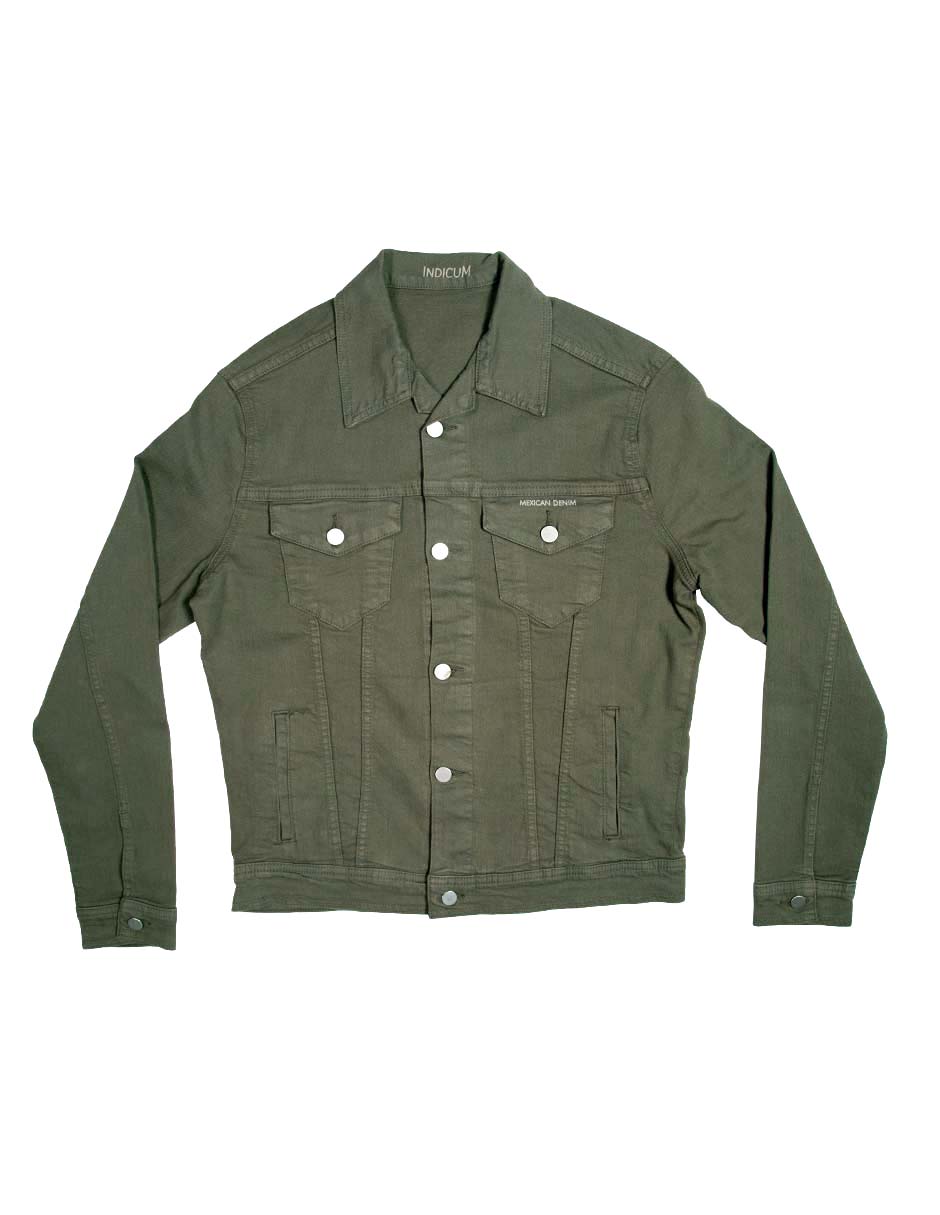 Foto 5 | Chamarra Indicum Denim Green Slim Fit color Verde para Hombre