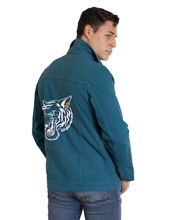 Foto 2 | Chamarra Indicum Denim color Verde para Hombre
