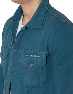 Foto 4 | Chamarra Indicum Denim color Verde para Hombre