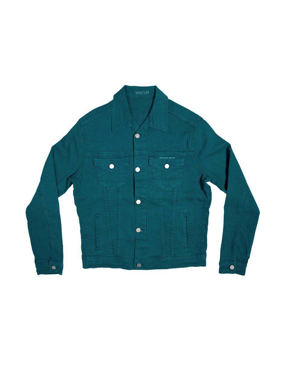 Foto 6 | Chamarra Indicum Denim color Verde para Hombre