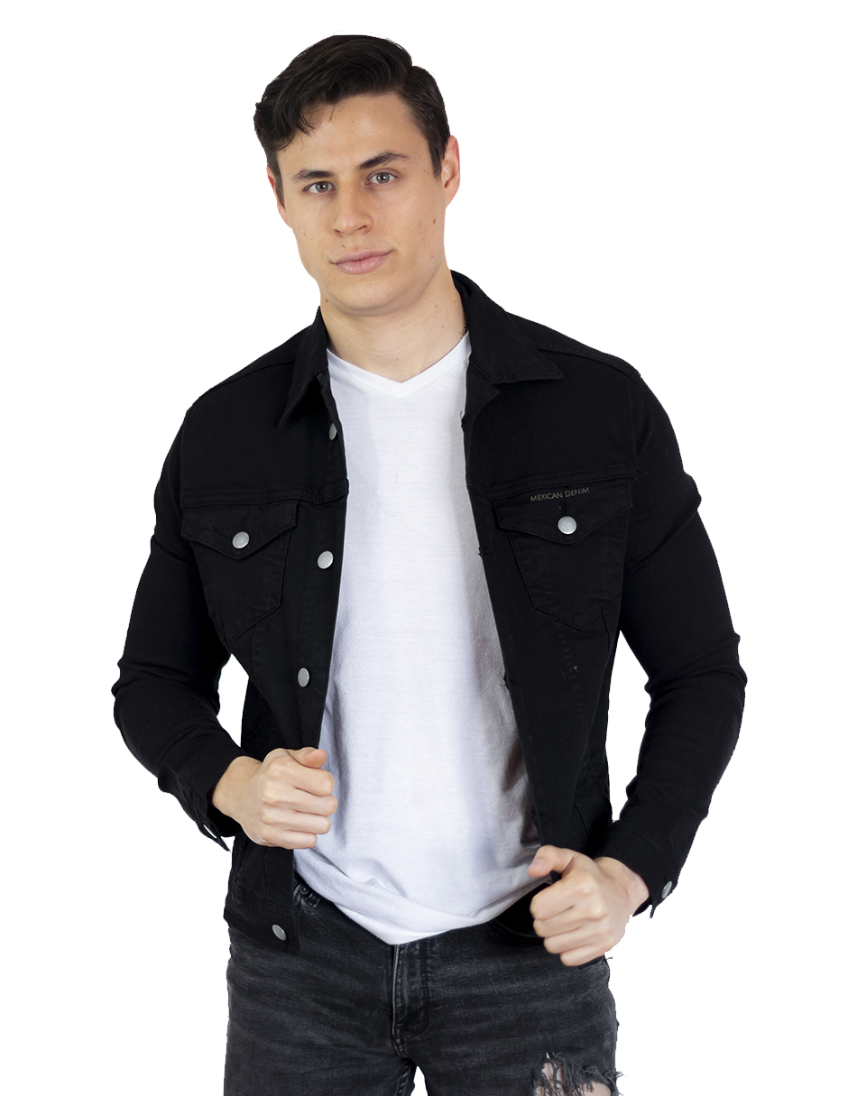 Foto 1 | Chamarra De Mezclilla Indicum Ola Slim Fit Color Negro