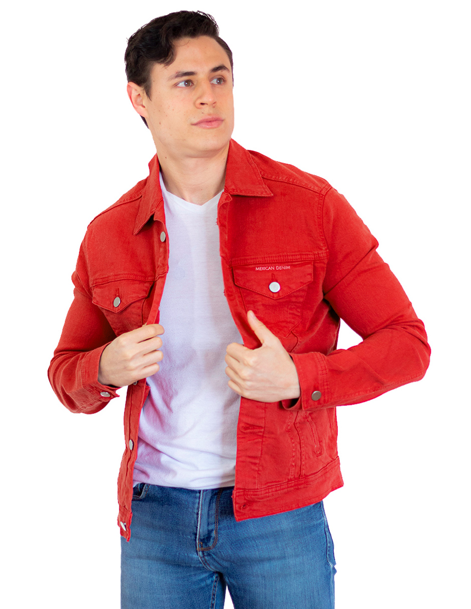 Chamarra Indicum Denim color Rojo para Hombre