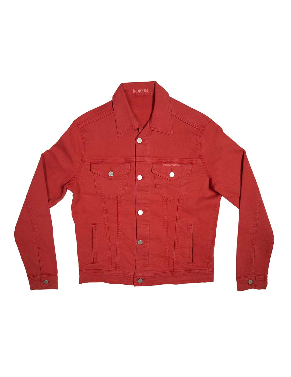 Foto 6 | Chamarra Indicum Denim color Rojo para Hombre