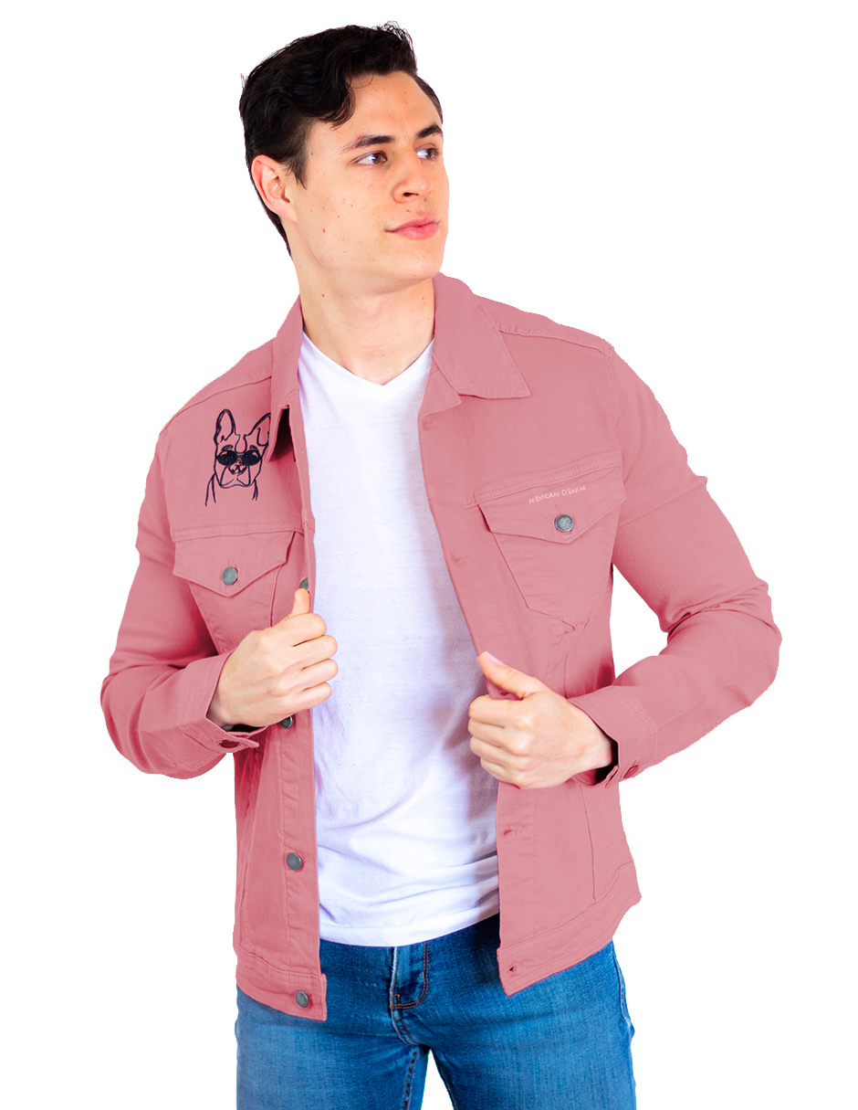 Foto 1 | Chamarra De Mezclilla Indicum Pink Dog Slim Fit Color Rosa