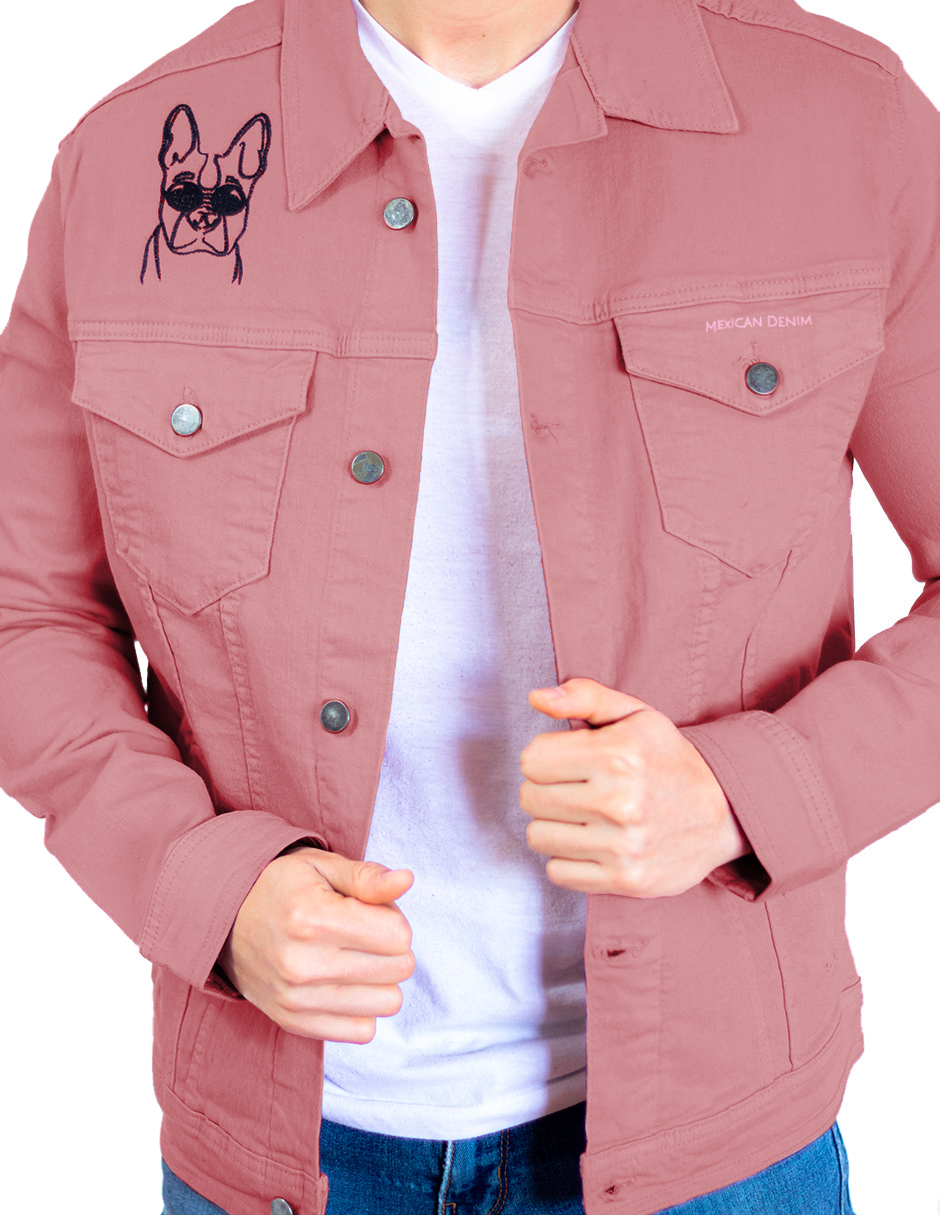 Foto 3 | Chamarra De Mezclilla Indicum Pink Dog Slim Fit Color Rosa