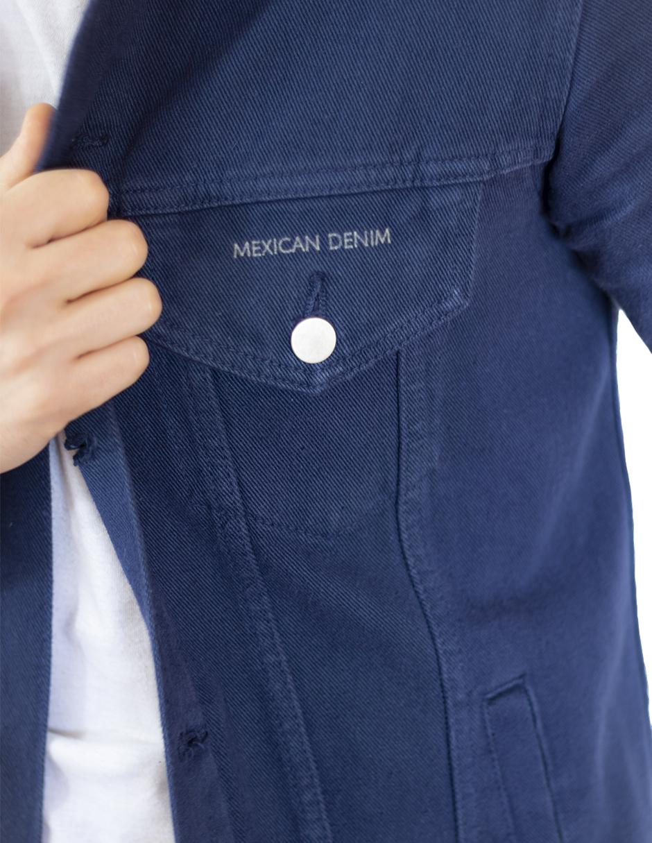 Foto 5 pulgar | Chamarra de Mezclilla Indicum Denim Fierce color Azul Slim Fit