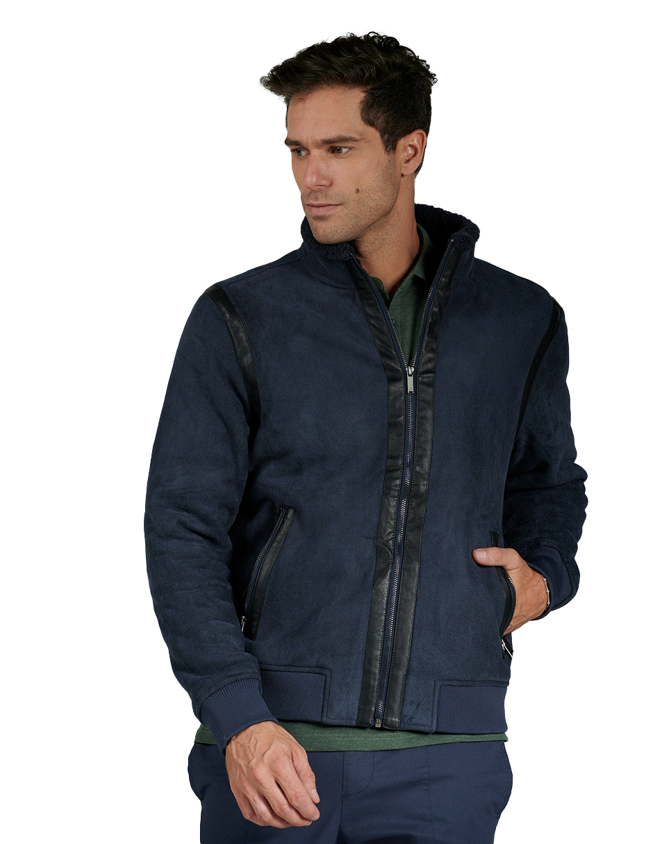 Chamarra Casual color Azul Para Hombre Generra 228404