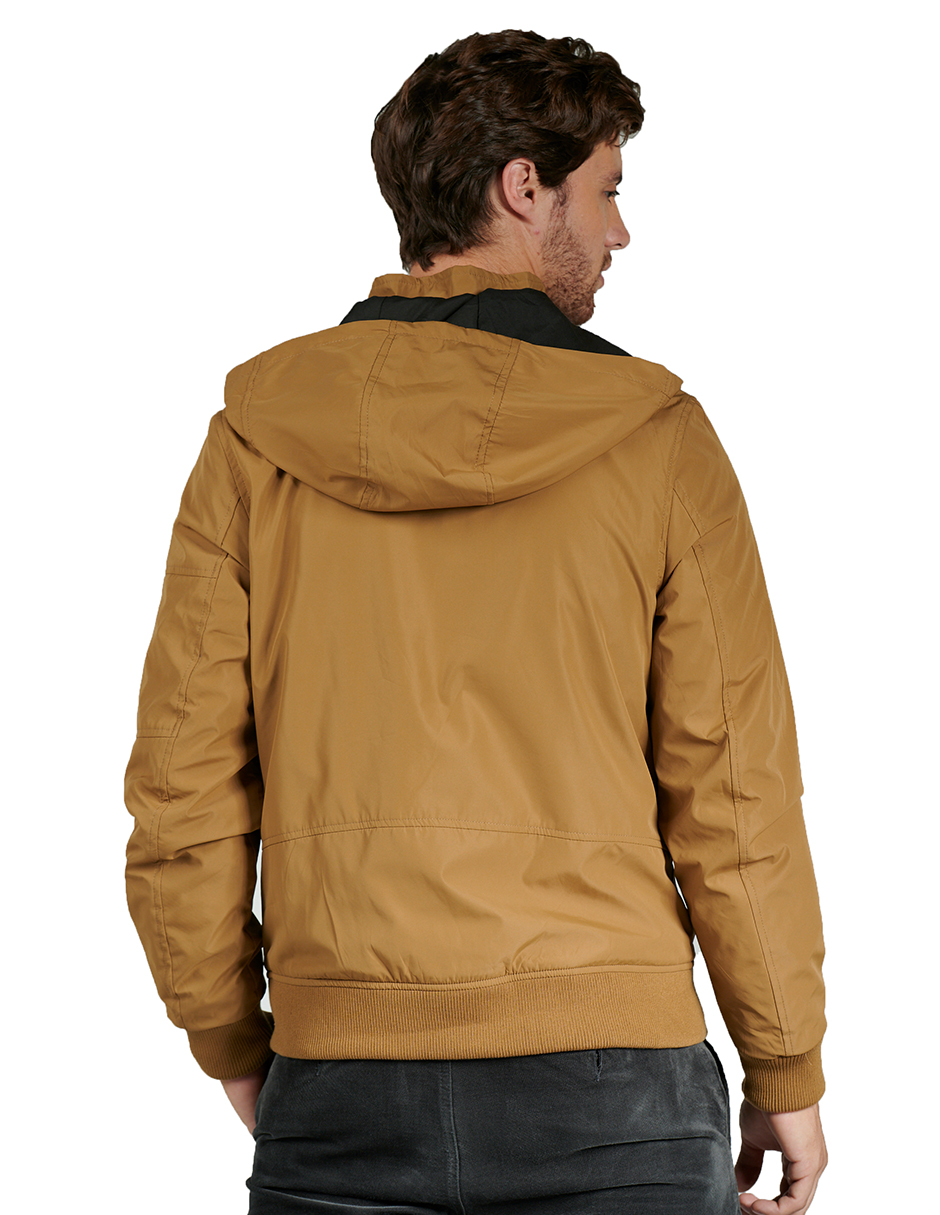 Foto 3 pulgar | Chamarra Convertible En Mochila color Marrón para Hombre Generra 228406